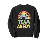 Happy Colorful Team Avery Rainbow Pride Green Yellow Sweatshirt