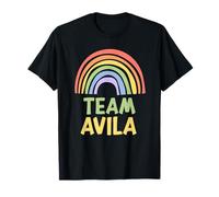 Happy Colorful Team Avila Rainbow Pride Green Yellow T-Shirt