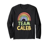 Happy Colorful Team Caleb Rainbow Pride Green Yellow Manche Longue