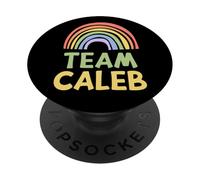 Happy Colorful Team Caleb Rainbow Pride Green Yellow PopSockets PopGrip Adhésif