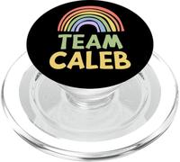 Happy Colorful Team Caleb Rainbow Pride Green Yellow PopSockets PopGrip pour MagSafe