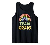 Happy Colorful Team Craig Rainbow Pride Green Yellow Débardeur