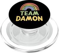 Happy Colorful Team Damon Rainbow Pride Green Yellow PopSockets PopGrip pour MagSafe