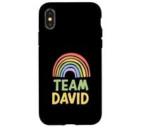 Happy Colorful Team David Rainbow Pride Green Yellow Coque pour iPhone X/XS