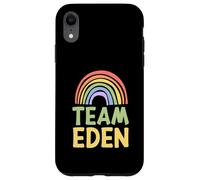Happy Colorful Team Eden Rainbow Pride Green Yellow Coque pour iPhone XR