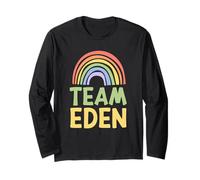 Happy Colorful Team Eden Rainbow Pride Green Yellow Manche Longue