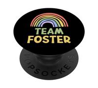 Happy Colorful Team Foster Rainbow Pride Green Yellow PopSockets PopGrip Adhésif