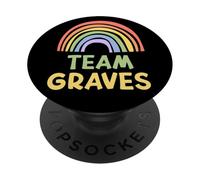 Happy Colorful Team Graves Rainbow Pride Green Yellow PopSockets PopGrip Adhésif