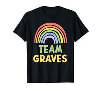 Happy Colorful Team Graves Rainbow Pride Green Yellow T-Shirt