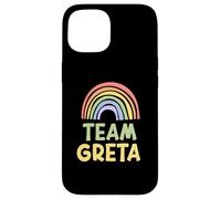 Happy Colorful Team Greta Rainbow Pride Green Yellow Coque pour iPhone 15