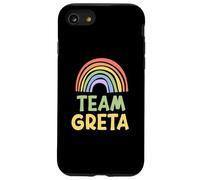 Happy Colorful Team Greta Rainbow Pride Green Yellow Coque pour iPhone SE (2020) / 7/8