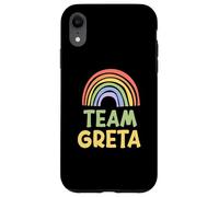 Happy Colorful Team Greta Rainbow Pride Green Yellow Coque pour iPhone XR