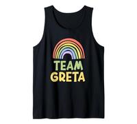 Happy Colorful Team Greta Rainbow Pride Green Yellow Débardeur