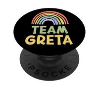 Happy Colorful Team Greta Rainbow Pride Green Yellow PopSockets PopGrip Adhésif
