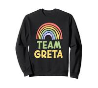 Happy Colorful Team Greta Rainbow Pride Green Yellow Sweatshirt