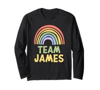 Happy Colorful Team James Rainbow Pride Green Yellow Manche Longue