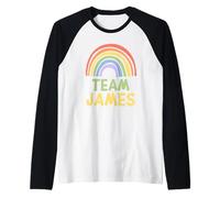 Happy Colorful Team James Rainbow Pride Green Yellow Manche Raglan