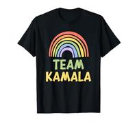 Happy Colorful Team Kamala Rainbow Pride Green Yellow T-Shirt