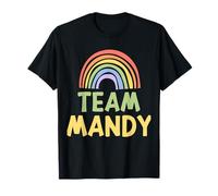 Happy Colorful Team Mandy Rainbow Pride Green Yellow T-Shirt