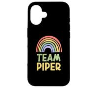 Happy Colorful Team Piper Rainbow Pride Green Yellow Coque pour iPhone 16