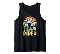 Happy Colorful Team Piper Rainbow Pride Green Yellow Débardeur