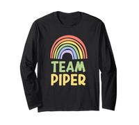 Happy Colorful Team Piper Rainbow Pride Green Yellow Manche Longue