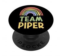Happy Colorful Team Piper Rainbow Pride Green Yellow PopSockets PopGrip Adhésif