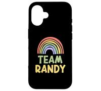 Happy Colorful Team Randy Rainbow Pride Green Yellow Coque pour iPhone 16