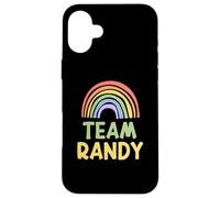 Happy Colorful Team Randy Rainbow Pride Green Yellow Coque pour iPhone 16 Plus