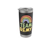 Happy Colorful Team Rémy Rainbow Pride Green Yellow Gobelet isotherme en acier inoxydable double paroi