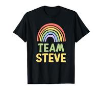 Happy Colorful Team Steve Rainbow Pride Green Yellow T-Shirt