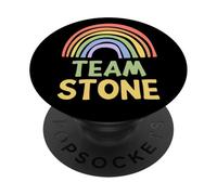 Happy Colorful Team Stone Rainbow Pride Green Yellow PopSockets PopGrip Adhésif