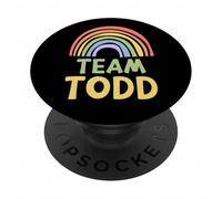 Happy Colorful Team Todd Rainbow Pride Green Yellow PopSockets PopGrip Adhésif