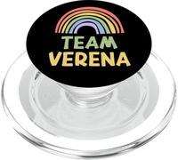 Happy Colorful Team Verena Rainbow Pride Green Yellow PopSockets PopGrip pour MagSafe