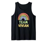 Happy Colorful Team Vivian Rainbow Pride Green Yellow Débardeur