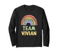 Happy Colorful Team Vivian Rainbow Pride Green Yellow Manche Longue
