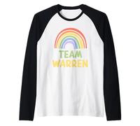 Happy Colorful Team Warren Rainbow Pride Green Yellow Manche Raglan