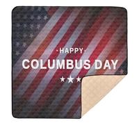 Happy Columbus Day Card avec drapeau américain Gm1178116517 - Tapis de gym et d'activités pliable pour intérieur et extérieur - Confortable - Pour bébé et nourrisson - 127 x 127 cm