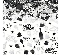 Happy Confetti, 1,6 oz Silver Cake Balloon Star Calice Bottle Confettis pour Happy Party Decorations Garçons Filles Enfants Femmes Hommes Décorations de table |