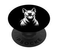 Happy Cool Bull Terrier Dog Face Line Art Portrait Graphique PopSockets PopGrip Adhésif
