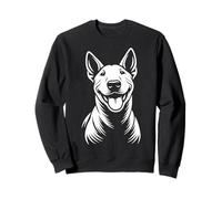 Happy Cool Bull Terrier Dog Face Line Art Portrait Graphique Sweatshirt