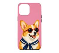 Happy Corgi Dog Sailor Dog Lover Summer Stripes Pet Mom Coque pour iPhone 12 Pro Max