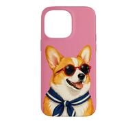 Happy Corgi Dog Sailor Dog Lover Summer Stripes Pet Mom Coque pour iPhone 14 Pro Max