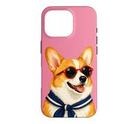 Happy Corgi Dog Sailor Dog Lover Summer Stripes Pet Mom Coque pour iPhone 16 Pro