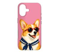 Happy Corgi Dog Sailor Dog Lover Summer Stripes Pet Mom Coque pour iPhone 17