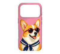 Happy Corgi Dog Sailor Dog Lover Summer Stripes Pet Mom Coque pour iPhone 17 Pro