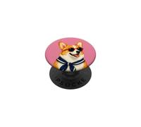 Happy Corgi Dog Sailor Dog Lover Summer Stripes Pet Mom PopSockets PopGrip Adhésif