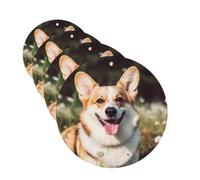 Happy Corgi Lot de 4 désodorisants de voiture personnalisés pour homme et femme - Tablettes d'aromathérapie à suspendre - Cartes parfumées pour armoire de salle de bain