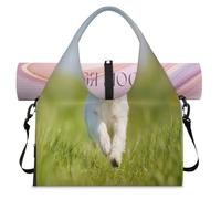 Happy Corgi Sac de sport pour chien avec compartiment à chaussures Motif chien mignon Sac de week-end Sac fourre-tout pour salle de sport, yoga, voyage, couleur, L, Sac de voyage