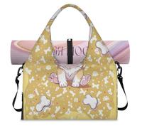 Happy Corgi Sac de sport pour chien avec compartiment à chaussures Sac fourre-tout pour la gym, le yoga, les voyages, couleur, L, Sac de voyage